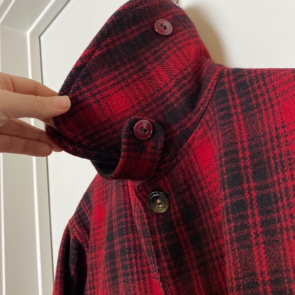 Vintage Woolrich Coat Men 42 Red Black Buffalo Plaid Mackinaw 70s Wool Hunting - Picture 6 of 16
